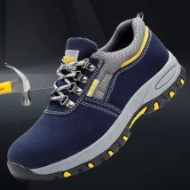 Herren-Arbeitsstiefel aus Leder mit Stahlkappe, Sicherheitsschuhe, pannensicher, unzerstörbar, Kevlar-Turnschuhe, langlebige Schutzschuhe für die Arbeit