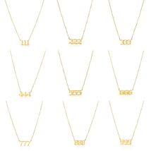 Stainless Steel Angel Number Necklace For Women 111 222 333 444 555 666 777 888 999 Pendant Gold Color Chain Fashion Jewelry