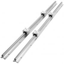 SucceBuy 2 SZT. Prowadnice Liniowe SBR12 SBR16 SBR20 SBR25 800-2200mm & 4 SZT. Bloki Łożysk UU Gładki Ruch DIY Frezy CNC Części