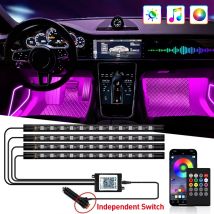 Neon 72 LED Auto Innen Umgebungs Fuß Licht Drahtlose Fernbedienung Musik APP Steuerung Auto RGB Atmosphäre Dekorative Lampe