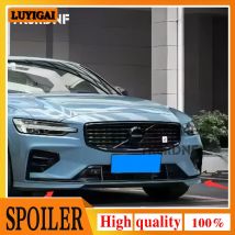 Für Volvo S60 V60 2021-2025 GLÄNZEND SCHWARZ/UNLACHT/CARBON FARBE Auto Styling Frontschürze Lippe stamm Spoiler Schutz 2Pcs