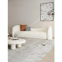 Comfortable Stylish Tech Fabric Sofa with Wooden Frame Modern Living Room White Curved Couch Elegant Home Office Sofas Furniture