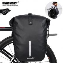 Borsa laterale per bici Rhinowalk 20L portapacchi posteriore impermeabile di grande capacità borsa a tracolla per bicicletta da viaggio nera accessori per zaino