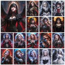 Cartoon Mädchen Quadrat Diamant Malerei Kit Vampir Schädel klebrige Diamant Stickerei Engel handgemachte DIY Mosaik Wohnkultur Kinder Geschenke