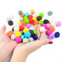 LOFCA10pcs 14mm Mini Hexagon silikon perlen Baby Beißring BPA FREI DIY Halskette Schnuller Kette Baby Zahnen Pflege infant