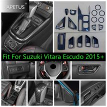 Carbon Fiber Gear Shift Panel/Dashboard Air Vent/Wasser Tasse Halter Abdeckung Trim Zubehör Für Suzuki Vitara Escudo 2015-2023