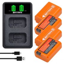 Batmax 2160 mAh NP-FW50 NPFW50 Akku + NEUES LED-Doppelladegerät für Sony ZVE10 a6500 a6300 a6000 a5000 a3000 NEX-3 a7R a7S NEX-7
