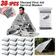 30-1PCS Coperta di salvataggio di emergenza Sopravvivere all'aperto Coperta di sopravvivenza di primo soccorso Kit di salvataggio militare Coperta termica in lamina di salvataggio ﻿