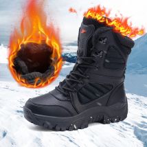 Herren Winter Schneestiefel Warme und rutschfeste Wanderschuhe Neue Herren Outdoor Wandern und Angeln Sportschuhe mit Fleece Herrenstiefel