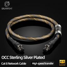 ERUMPENT High Speed Cat 8 Network Cable 40Gbps 2000MHz Internet LAN Cable for Laptop Router RJ45 Zinc Alloy Plug Ethernet Cable