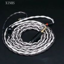Xinhs a10 4-adriges Einkristall-versilbertes Silberdraht mit schwarzem Graphen fieber und verdicktem Kopfhörer kabel