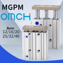 Siłownik pneumatyczny kompaktowy MGPM SMC typu MGPM12/16/20/25/32/40/50/63/80, skok 10mm-300mm