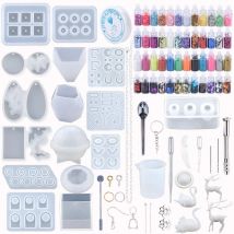 Stampi per colata epossidica Set Kit di strumenti per colata UV in silicone Stampi per colata in resina per la creazione di gioielli Risultati di orecchini fai da te 16 stili