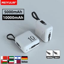 10000 mAh Power Bank Große Kapazität Externe Batterie Tragbare Typ-C Kabel 5000 mAh Mobile Powerbank Für iPhone 16 Samsung Xiaomi
