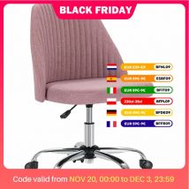 JHK Sedia da ufficio piccola da scrivania senza braccioli Sedia girevole da trucco carina con schienale in tessuto moderno con ruote Sedia da gioco girevole per casa