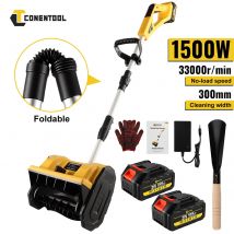 CONENTOOL 33000RPM 12-calowa Elektryczna Łopata do Śniegu Bezprzewodowa Odśnieżarka z Akumulatorem 21V 2x4.0Ah z Uchwytem na Akumulator Makita 18V