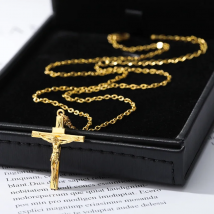 Chrześcijański naszyjnik z krzyżem Jezusa dla kobiet Mężczyźni Łańcuchy ze stali nierdzewnej Choker Religia Krzyż Wisiorki Biżuteria Modlitwa Prezenty do chrztu