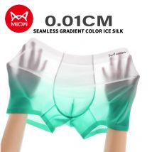 Miiow 3pcs Eis Seide Männer Boxer leichte nahtlose Unterwäsche für Männer 5a anti bakterielle Farbverlauf Farbe Männer Höschen Mann Boxer