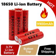 Standard-18650-Akku 3,7 Volt 9900 mAh wiederaufladbare Li-Ionen-Akkus 18650 für Taschenlampen, tragbare Instrumente, Drucker