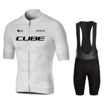 Rvouei Cube Radfahren Jersey Set Fahrrad Kleidung Sommer Kurzarm Shirt Bike Gel Pad Trägerhose Sport Maillot Ropa Ciclismo
