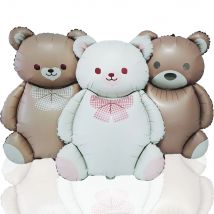 Grande 50x70 cm Smerigliato Retro Teddy Bear Foil Palloncino Orsetto Forniture per feste a tema Baby Shower Decorazioni per feste di primo compleanno