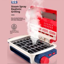 Kids BBQ Grill Toy with Spray Light Sound Barbecue Kitchen Cooking Playset with Realistic Spray BBQ Educational Toys