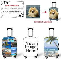 Passen Sie Ihren Namen Logo Bild Gepäck abdeckung Reise zubehör 18-28 Zoll elastische Koffer Schutzhüllen Anti-Staub-Abdeckung