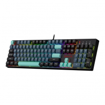 Redragon SE Kabelgebundene RGB-Gaming-Tastatur mit 104 Tasten, mechanische Tastatur, gemischte Farben, runde PBT-Tastenkappen, dynamisch, 16,8 m RGB