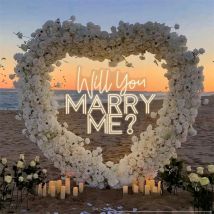 Will You Marry Me? LED Neon Sign, Custom Engagement Party Marriage Proposal Neon Light Decor Wedding Grass Wall Backdrop Decor