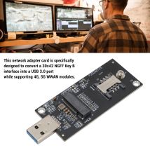 Network Adapter Card NGFF M.2 KeyB to USB3.0 4G 5G WWAN Module Adapter with SIM Slot Network Adapter Card WWAN Module Adapter