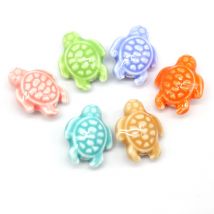 Colorful Tortoise Ceramic Beads For Jewelry Making DIY Bracelet Earring 15x18mm Sea Turtle Ceramic Beads Jewelry Accessories