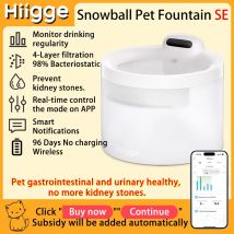 Hiigge Fontana per gatti SE 70mai Abbeveratoio automatico wireless per animali domestici per distributore d'acqua senza fili per cani con analisi dei dati
