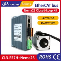 Silnik krokowy Lichuan Ethercat Nema 23 3Nm z zamkniętą pętlą sprzężenia zwrotnego 2.2Nm / 3.5Nm z sterownikiem EtherCAT CL3-E57H 5A DC20-50V do CNC