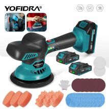 YOFIDRA 150 mm Elektroauto-Polierer, 7000 U/min, Auto-Polieren, Schleifwachs, Dichtungsglasur, Elektrowerkzeug für Makita 18 V Batterie-Stift