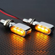 2X Chrome Mini motocykl Flasher kierunkowskaz LED światła Led na akcesoria motocyklowe Cafe Racer z homologacją E24 Emark
