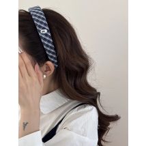 Autumn navy blue plaid headband For girl women 2025 new hair band in popular Hoop makeup vintage Designer fascinator Headdress