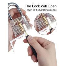 1 Set Lock Picking Set Transparent Locksmith Tools Multifunctional Training Locks Set Steel for Padlock Hardware for Hand Tools