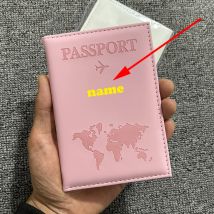 Benutzerdefinierte Goldfarbe Name auf Passhülle Reisebrieftasche Männer Frauen Anpassbarer Name Reisepass Visitenkartenhalter Hülle