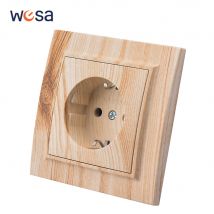 WESA Vernice spray per legno Presa da parete incorporata Presa di corrente marrone Presa elettrica UE con presa in plastica ignifuga a terra