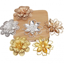 BoYuTe (20 Pieces/Lot) 56MM Multi-Layer Metal Iron Flower Base Materials Factory Supply DIY Handmade Jewelry Accessories