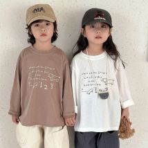 2023 frühjahr Neue Kinder Langarm T Shirts Brief Drucken Mädchen Baumwolle Casual Tees Jungen Vielseitig Bodenbildung Shirts Kinder Kleidung