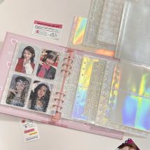 10 Stück A5 Laser Rainbow Star Binder-Ärmel 1/2/4 Taschen transparente Innenseite des Albums 6-Ring-Nachfüllung Innenseite Fotokarte Kpop