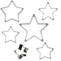 Multiple Sizes Five-Pointed Star Shaped Cake Decorating Fondant Cutters Tools, Cake Cookie Biscuit Stainless Steel Baking Molds