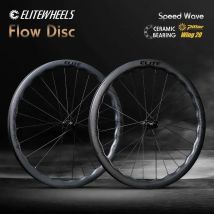 Set di ruote in carbonio ELITEWHEELS FLOW Road Disc Brake 700C 36T Wave, profilo 40/45mm, per ciclismo su strada, 20 raggi, aerodinamiche in fibra di carbonio.