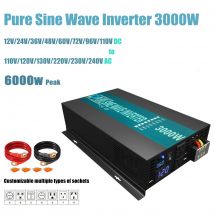 Inversor de onda sinusoidal pura fiable, 3000W, 24V, 220V, Panel Solar, generador, convertidor de 12V/36/48VDC a 110V/120V/230V/240VAC