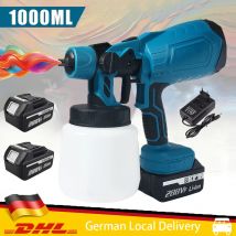 1000W Elettrico Cordless Pistola a spruzzo Ad Alta Potenza HVLP Spruzzatore di Vernice Auto Rivestimento In Acciaio Aerografo Per Makita 18V Batteria