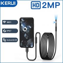 Kamera endoskopowa przemysłowa KERUI 2MP z pojedynczym/podwójnym obiektywem, mini kamera inspekcyjna do iPhone'a, wodoodporny boroskop do rur, typ C