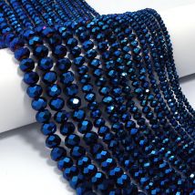 1 striscia/lotto 3 4 6 8 10mm Rondelle piatto sfaccettato perline di cristallo perline distanziatrici in vetro per gioielli fai da te che fanno accessori fatti a mano