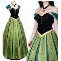 Athemis Movie Ice Anna Abito Cosplay Principessa Coronazione Costume Cosplay Collana su misura per gioco di Halloween