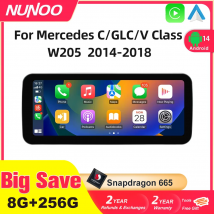 Android 14 Bezprzewodowy CarPlay do Mercedes Benz Klasy C W205 Ekran Android Auto Nawigacja Multimedialna GPS SWC DSP 4G WiFi